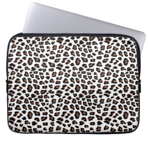 White Leopard Print  Laptop Sleeve
