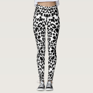 White leopard print leggings