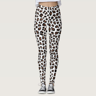 White Leopard Print Leggings