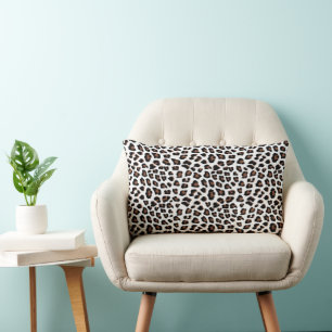 White Leopard Print  Lumbar Cushion
