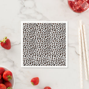 White Leopard Print  Napkin