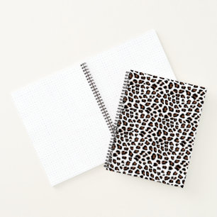 White Leopard Print Notebook