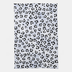 White Leopard Print Tea Towel