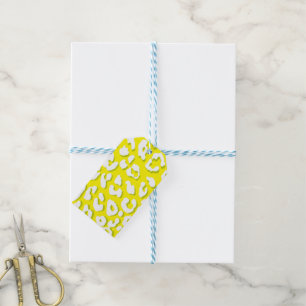 White Leopard Print Yellow Gift Tags