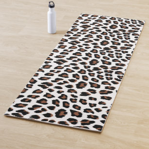 White Leopard Print  Yoga Mat