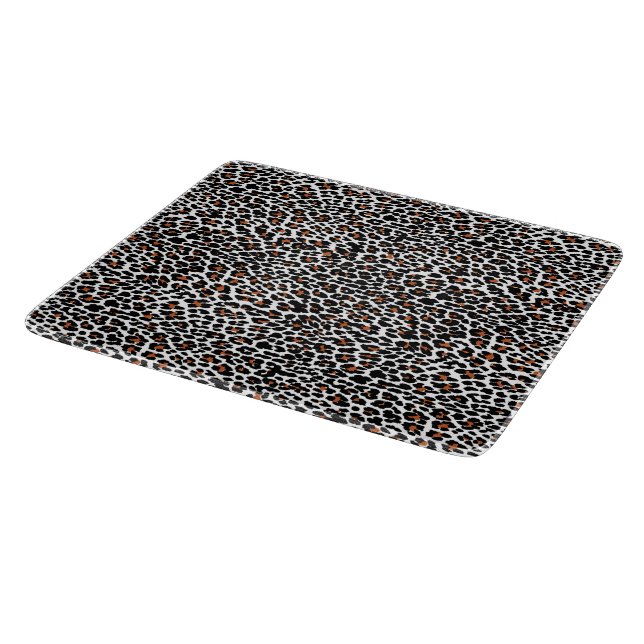 White Leopard Skin Print Cutting Board (Corner)