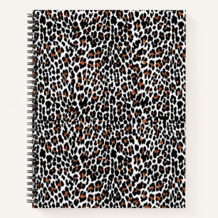 White Leopard Skin Print Notebook