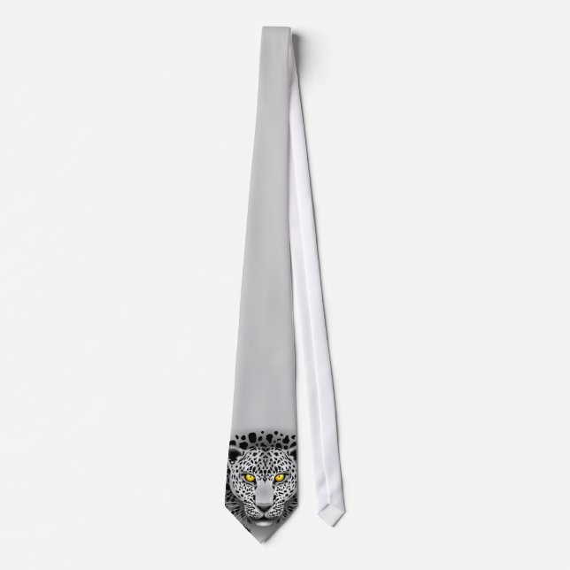 White Leopard with Yellow Eyes Tie (Front)