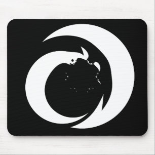 White Letter "A" on Black Monogram Art Mouse Pad