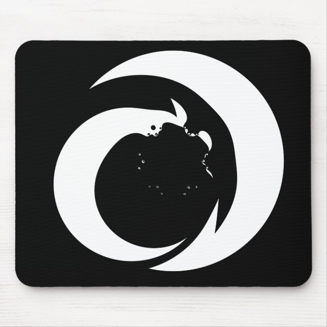 White Letter "A" on Black Monogram Art Mouse Pad (Front)