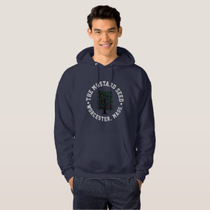 White lettering and logo hoodie