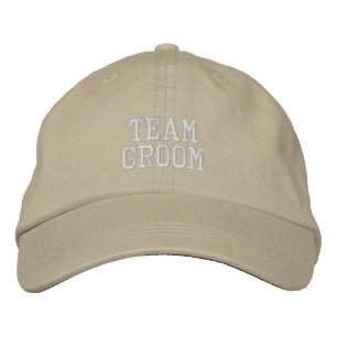 White Letters Team Groom Bachelor Party Embroidered Hat