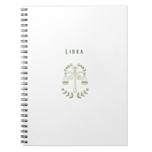 White Libra, zodiac, star sign  Notebook