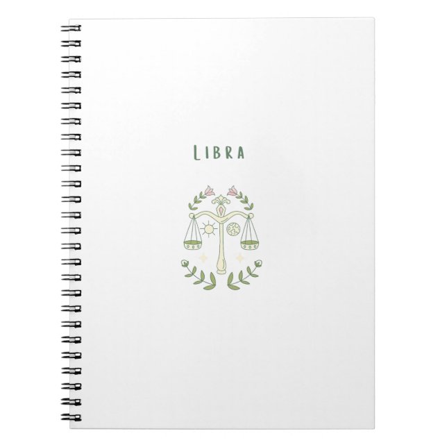 White Libra, zodiac, star sign  Notebook (Front)