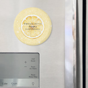 White Life Gives You Lemons Quote Glitter Magnet