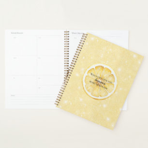 White Life Gives You Lemons Quote Planner