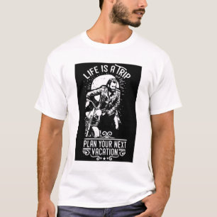 White Life Is a Trip Vintage Biker Graphic Tee
