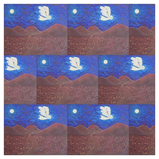 White Light Guardian Angel Art Fabric Material (Swatch)