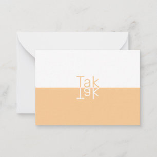 White & Light Orange Modern Danish Thank You Card