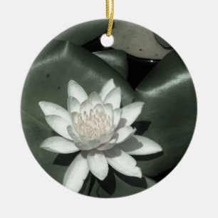 white light  pink lotus water lily flower ceramic tree decoration