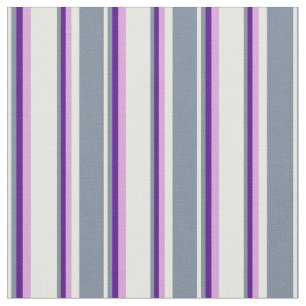 White, Light Slate Grey, Indigo & Plum Coloured Fabric