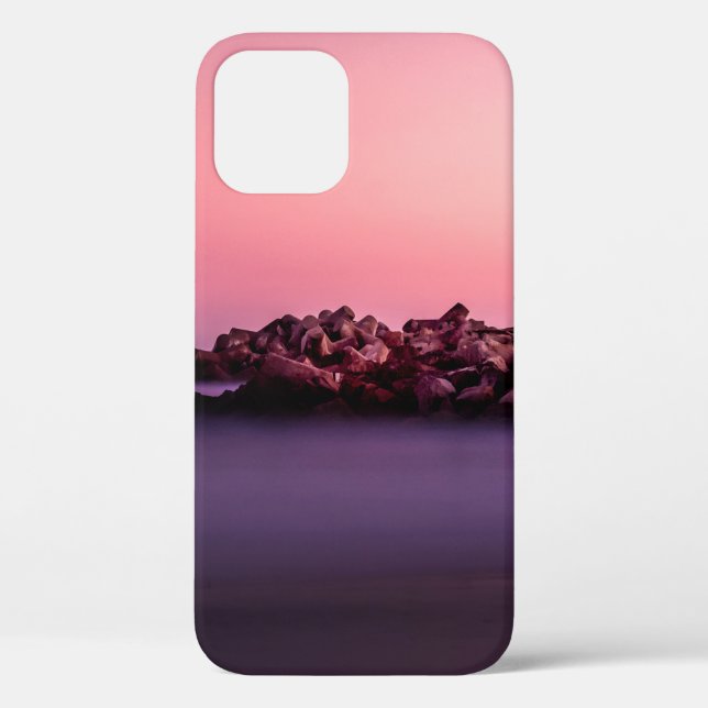 WHITE LIGHTHOUSE ON ROCKY SEASHORE Case-Mate iPhone CASE (Back)