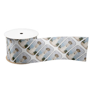 White lighthouse satin ribbon