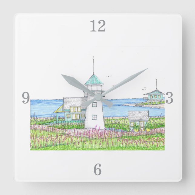 White Lighthouse Wall Clock (Front)