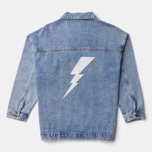 White Lightning Bolt Denim Jacket