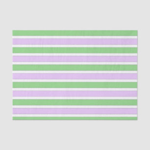 White, Lilac and Green Stripes Tissue Paper