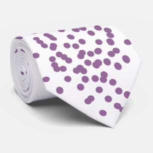 white & lilac dots tie