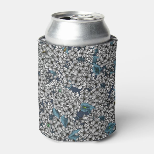 White Lilac garden Can Cooler (Can Front)