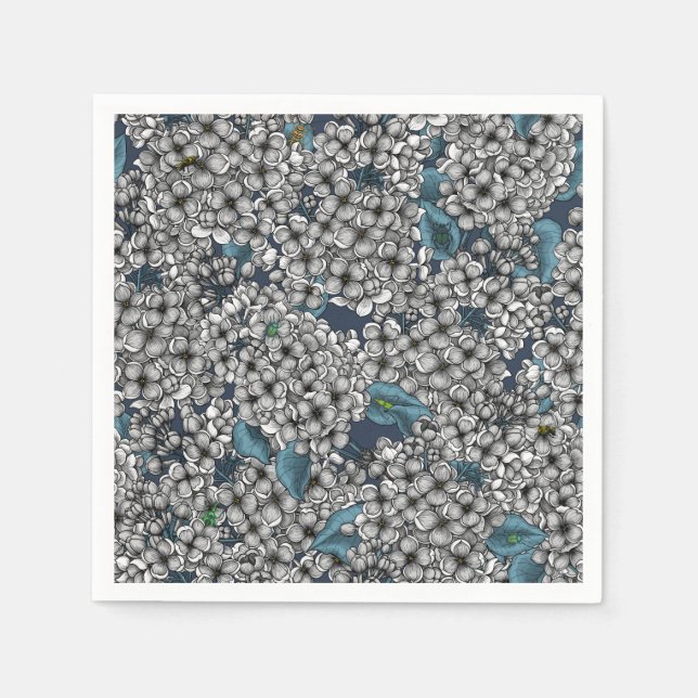 White Lilac garden Napkin (Front)