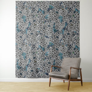 White Lilac garden Tapestry