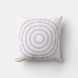 White & Lilac Purple Concentric Circles Design Cushion