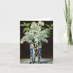 White Lilacs in a Crystal Vase by Edouard Manet Thank You Card