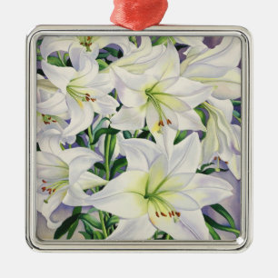 White Lilies 2008 Metal Tree Decoration