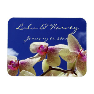 White Lilies and Sky Personal Wedding Magnet