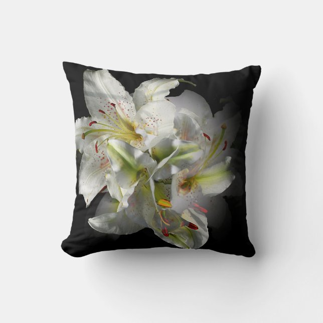 White Lilies Fantasy Cushion (Front)