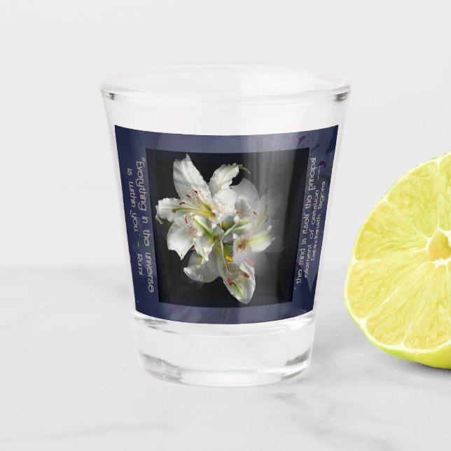 White Lilies Fantasy Shot Glass (Front)