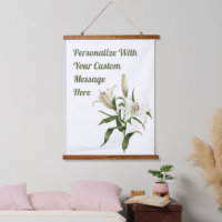 White Lilies Floral Botanical Art Personalised 