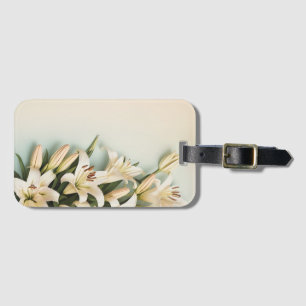 White Lilies Floral - iPhone / iPad case Luggage Tag