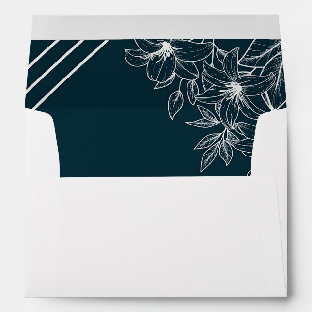 White Lilies Hand Drawn Envelope (Back (Bottom))