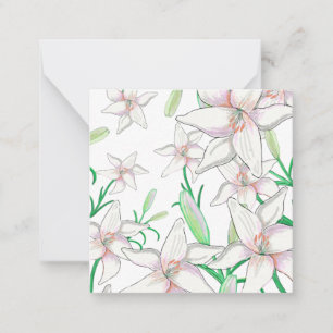 White Lilies Illustration Card