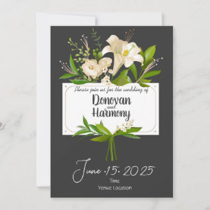 White Lilies Invitation