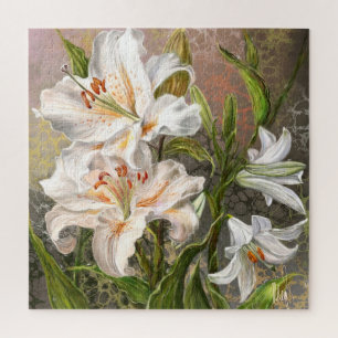 White Lilies Jigsaw Puzzle