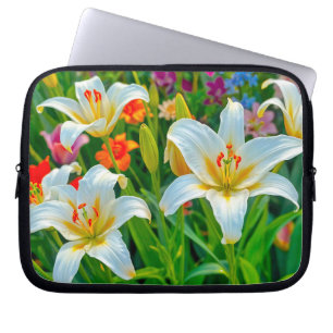 White Lilies Laptop Sleeve