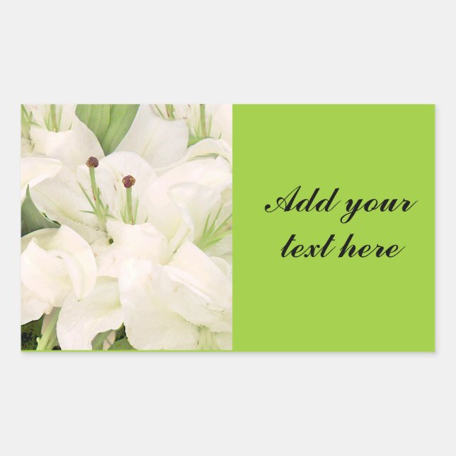 White Lilies,Lilies of love_ Rectangular Sticker (Front)