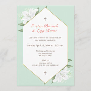White Lilies & Mild Mint Easter Brunch Invite