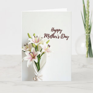 White Lilies Mothers Day Card